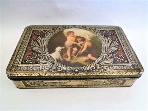 parein gold metal box vintage|Vintage TIN Metal BOX by Parein Antwerp 1950s Belgian Cookie .